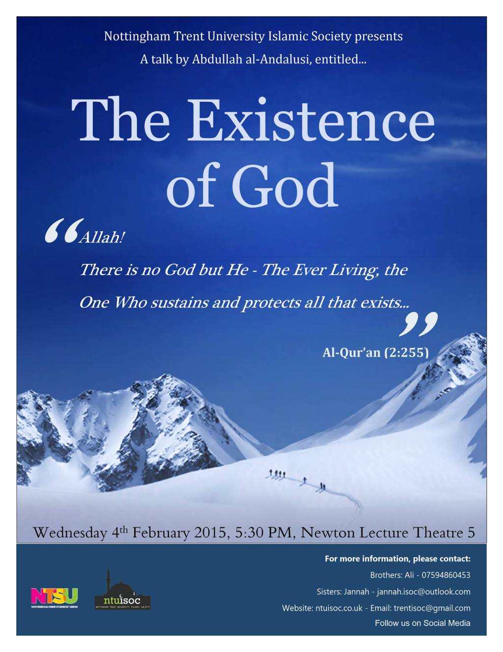 Lecture: The Existence of God (Nottingham Trent University, 4th Feb&nbsp;2015)