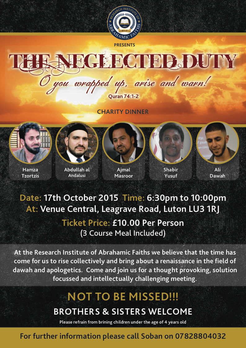 Event: Dawah – The Neglected Duty (17th Oct 2015, Luton,&nbsp;UK)