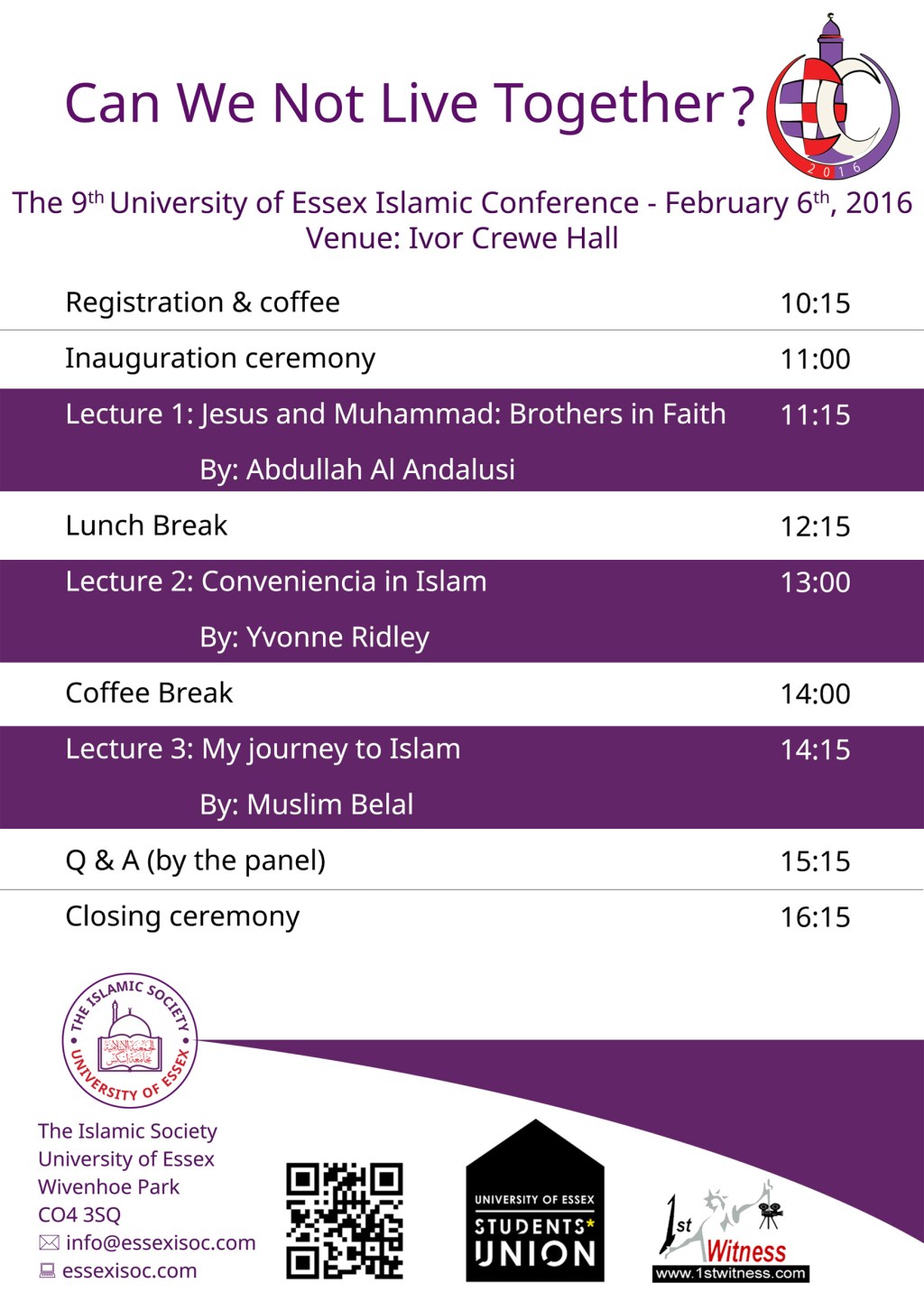 Event: Jesus and Muhammed: Brothers in Faith? [University of Essex, 4th February&nbsp;2016]